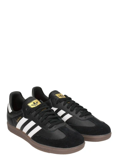 Shop Adidas Originals Samba Black Leather Sneakers