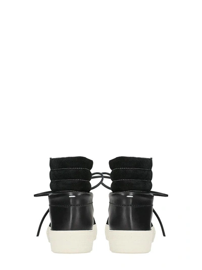 Shop Maison Margiela Lace Up Black Suede And Leather Sneakers