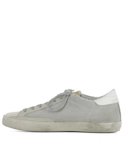 Shop Golden Goose Grey Fabric Superstar Sneakers In White