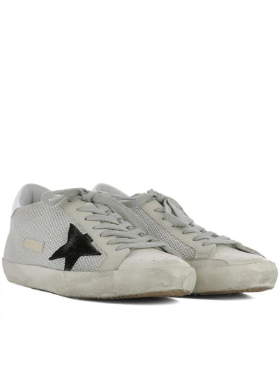 Shop Golden Goose Grey Fabric Superstar Sneakers In White