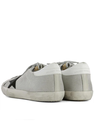 Shop Golden Goose Grey Fabric Superstar Sneakers In White