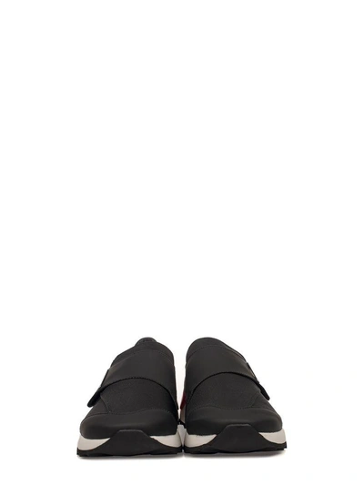 Shop Alberto Guardiani Black Onesoul Leather Slip On Sneakers