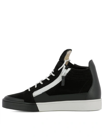 Shop Giuseppe Zanotti Black Suede Sneakers