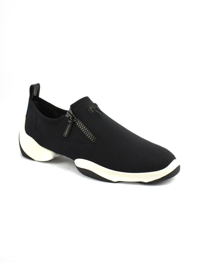 Shop Giuseppe Zanotti Black Neoprene Low-top Sneaker In Nero