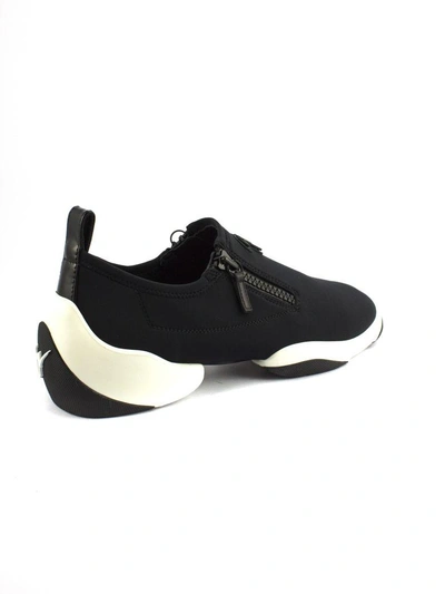 Shop Giuseppe Zanotti Black Neoprene Low-top Sneaker In Nero