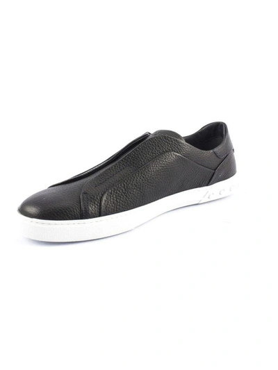 Shop Tod's Slip-on In Dark Blue Hammered Leather