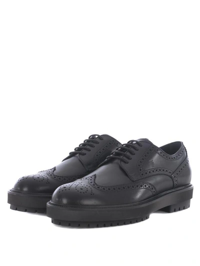 Shop Tod's Chunky Derby Shoes In Nero