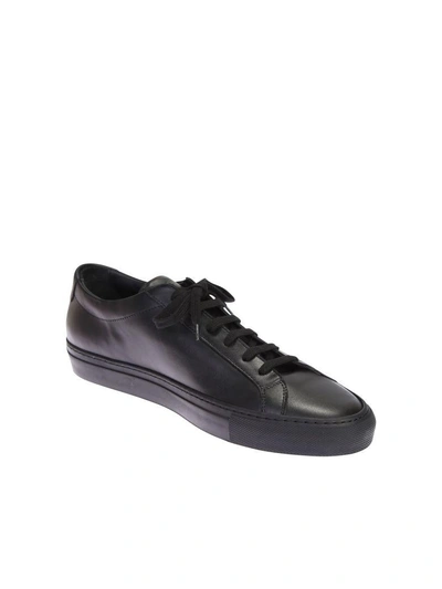 Shop Common Projects Leather Low Top Sneakers In Black