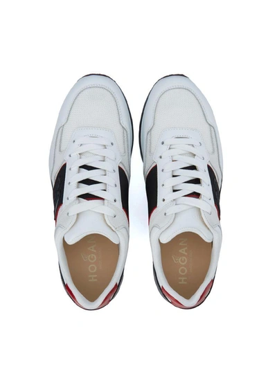 Shop Hogan H321 Black And White Leather Sneaker In Bianco