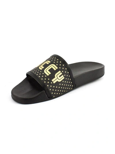 Shop Gucci Black Supreme Canvas Guccy Print Slide In Nero