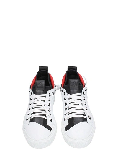 Shop Bruno Bordese Trangular Sneakers In White Leather