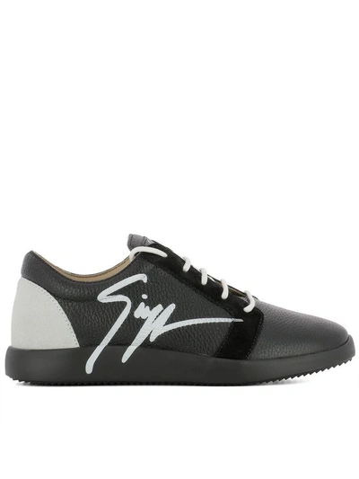 Shop Giuseppe Zanotti Black Leather G Runner Sneakers
