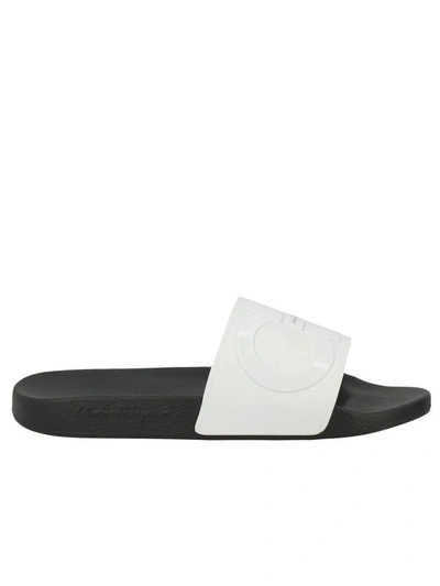 Shop Ferragamo Sandals Shoes Men Salvatore  In White