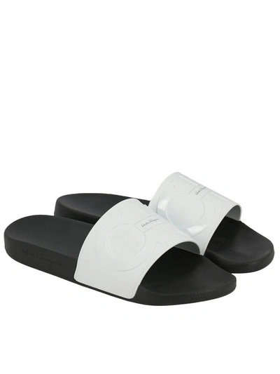 Shop Ferragamo Sandals Shoes Men Salvatore  In White