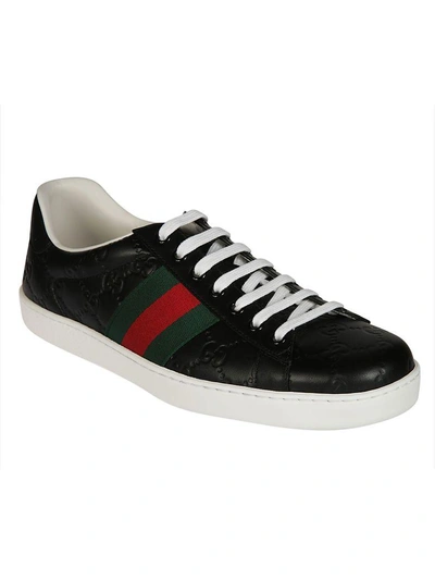 Shop Gucci Ace Logo Sneakers In Black