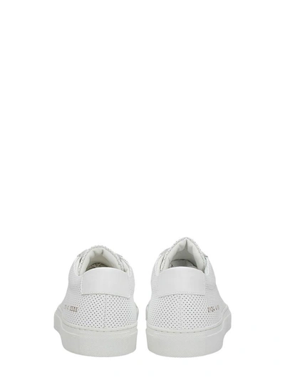 Shop Common Projects Perforated White Leather Sneakers