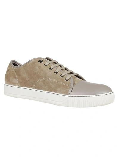 Shop Lanvin Toe-capped Sneakers In Beige