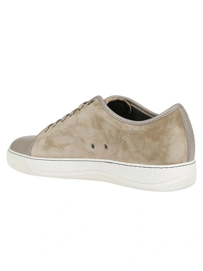 Shop Lanvin Toe-capped Sneakers In Beige