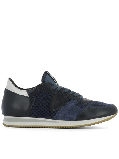 Shop Philippe Model Blue Suede Sneakers