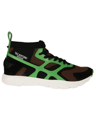 Shop Valentino Sound Sneakers In Nero+verde