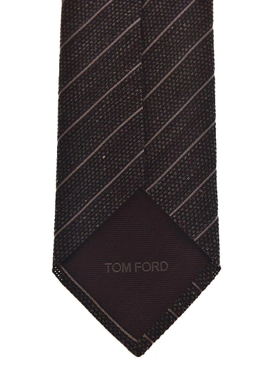 Shop Tom Ford Striped Tie In Black
