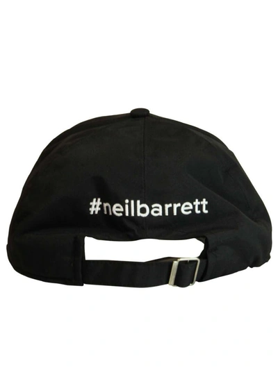 Shop Neil Barrett Black & White Lightning Bolt Baseball Cap