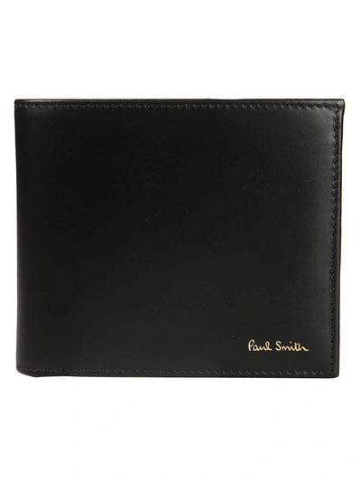 Shop Paul Smith Signature Interior Multi-striped Wallet In Black