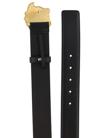 Shop Versace Medusa Belt In Black Gold