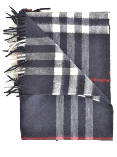 Shop Burberry Giant Icon Scarf In Navy Check