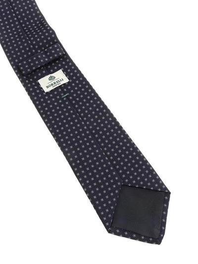Shop Luigi Borrelli Micro Pattern Tie In Blue