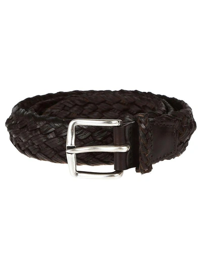 Shop Orciani Woven Belt In Brown