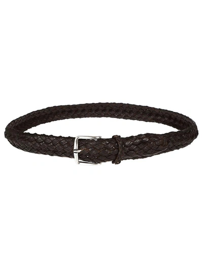 Shop Orciani Woven Belt In Brown