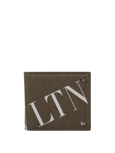 Shop Valentino Vltn Canvas Wallet In Verde