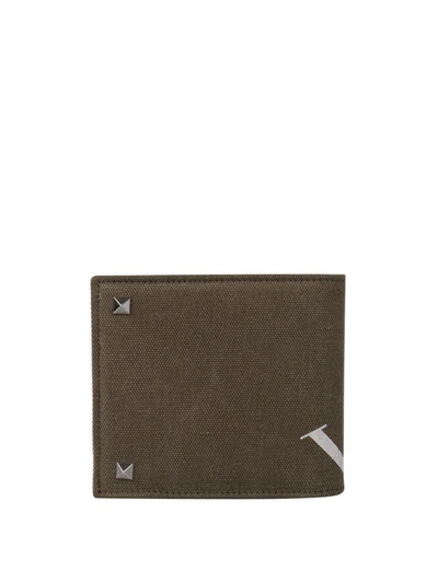 Shop Valentino Vltn Canvas Wallet In Verde