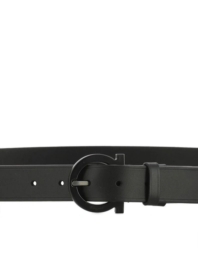 Shop Ferragamo Black Leather Belt