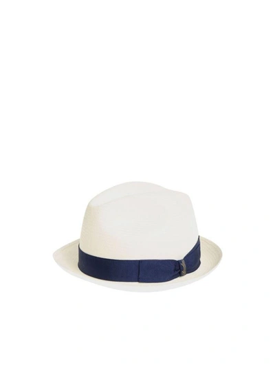 Shop Borsalino Straw Hat In White