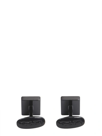 Shop Paul Smith Card Cufflinks In Nero