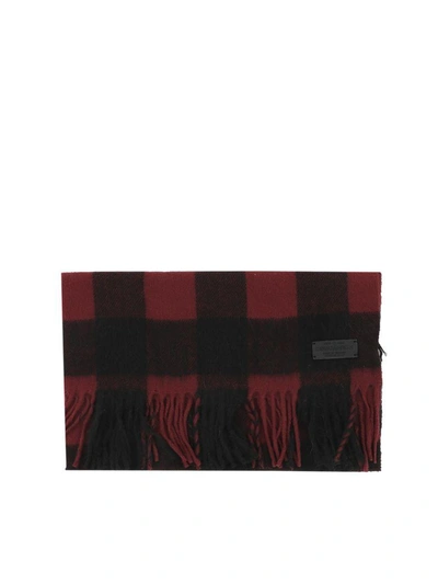 Shop Dsquared2 Red Wool Scarf In Multicolor