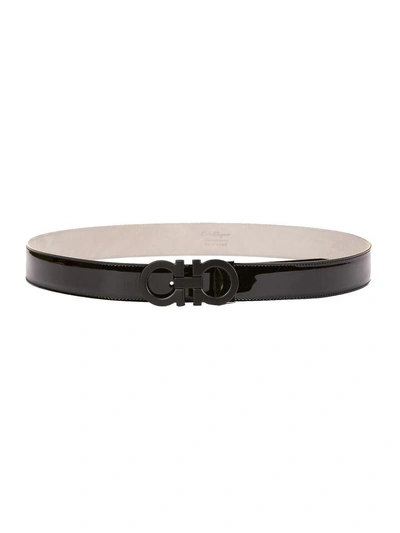 Shop Ferragamo Double Gancio Belt In Nero