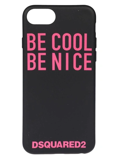 Shop Dsquared2 Be Cool Be Nice Phone Cover In Black-fuxia