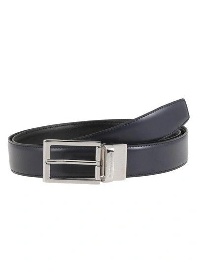Shop Ermenegildo Zegna Leather Belt In Black
