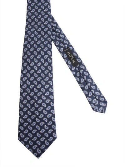 Shop Etro Paisley Printed Tie In Blu