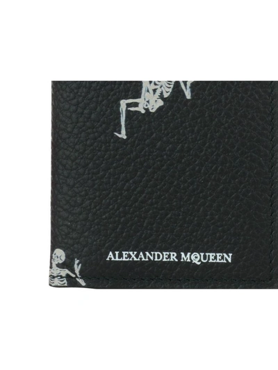 Shop Alexander Mcqueen Dancing Skeleton Pocket Organizer In Black-off White
