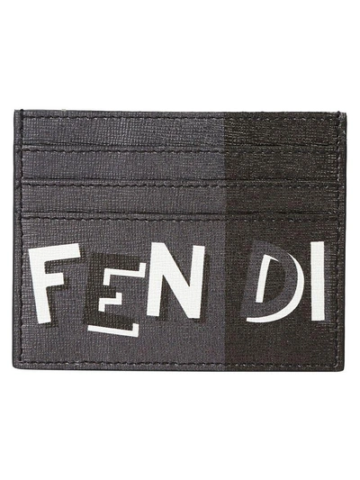 Shop Fendi Card Holder In Asfalto