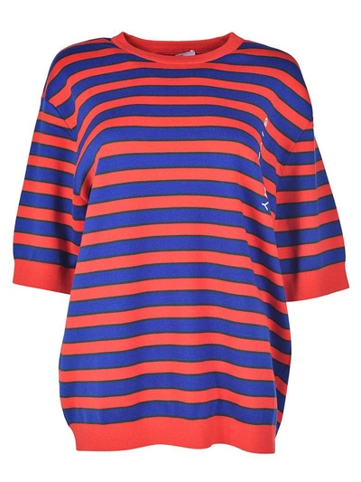 Shop Givenchy Knit Oversized Pullover In Rosso-blu