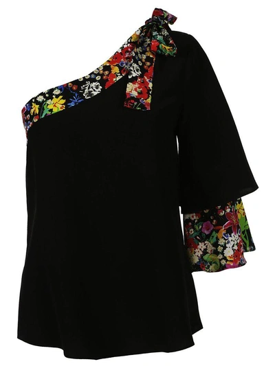 Shop Etro Layered One-shoulder Top In Nero
