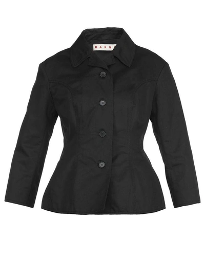Shop Marni Cotton Jacket In Black
