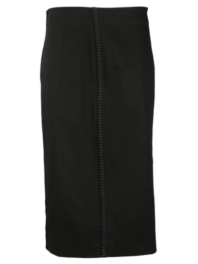 Shop Fendi Fitted Pencil Skirt In Black