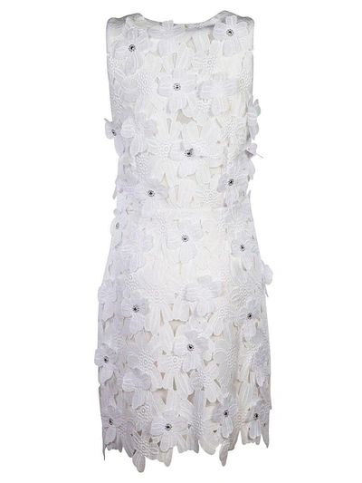 Shop Michael Kors Michael  Floral Detailed Dress In White