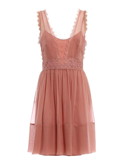 Shop Alberta Ferretti Georgette Dress In Pink